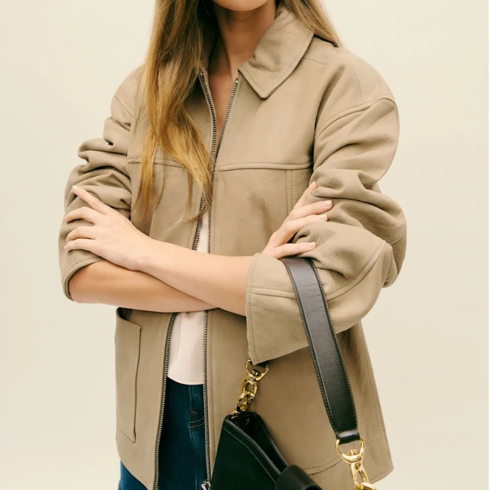 Reformation Veda Oversized Leather Bomber NWT